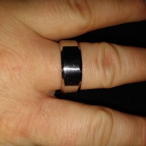 Stainless steel silver band, size 9